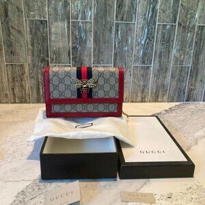 Gucci Queen Margaret GG Wallet On Chain Bee Mini Bag Unworn Condition